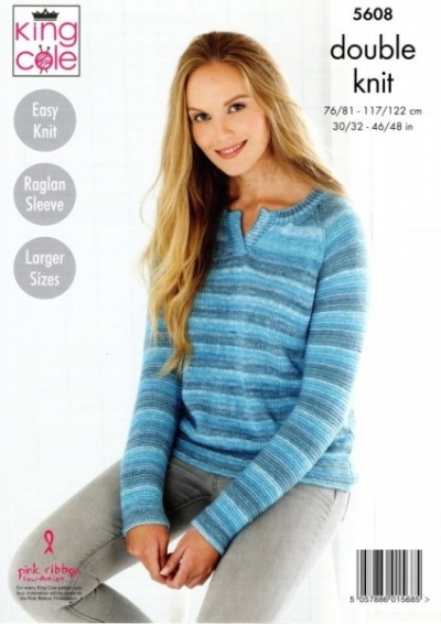 Knitting Pattern - King Cole 5608 - Island Beaches DK - Ladies Sweater & Cardigan